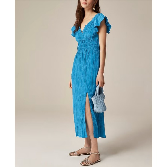 J.Crew Tall Palermo Dress in Viscose-Blend Crinkle - Size‎ Tall Medium - Picture 5 of 5